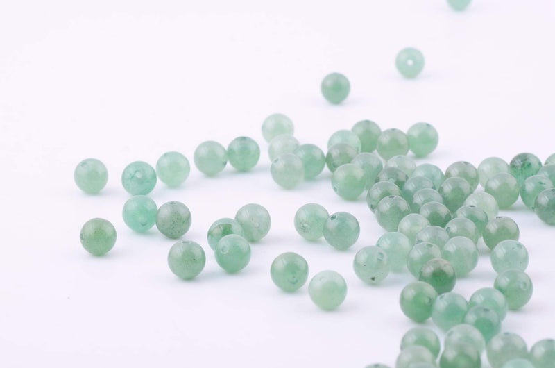 Cmidy Natural Stone Beads 100pcs 8mm Green Aventurine Round Genuine Real Stone Beading Loose Gemstone DIY Charm Smooth Beads for Bracelet Necklace Earrings Jewelry Making (Green Aventurine, 8mm) - Image 3